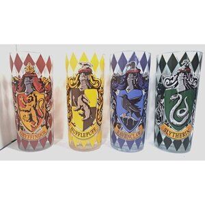 Silver Buffalo Harry Potter Hogwarts Houses 10 oz. Glasses Set of Four